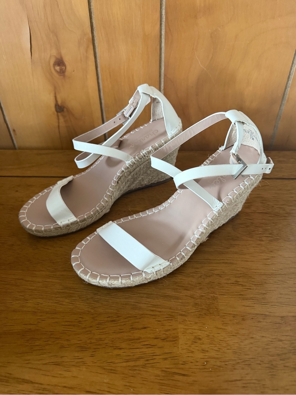 Charles by Charles David White Espadrille Wedge Sandals - Picture 3 of 4